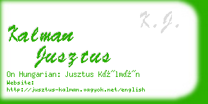 kalman jusztus business card